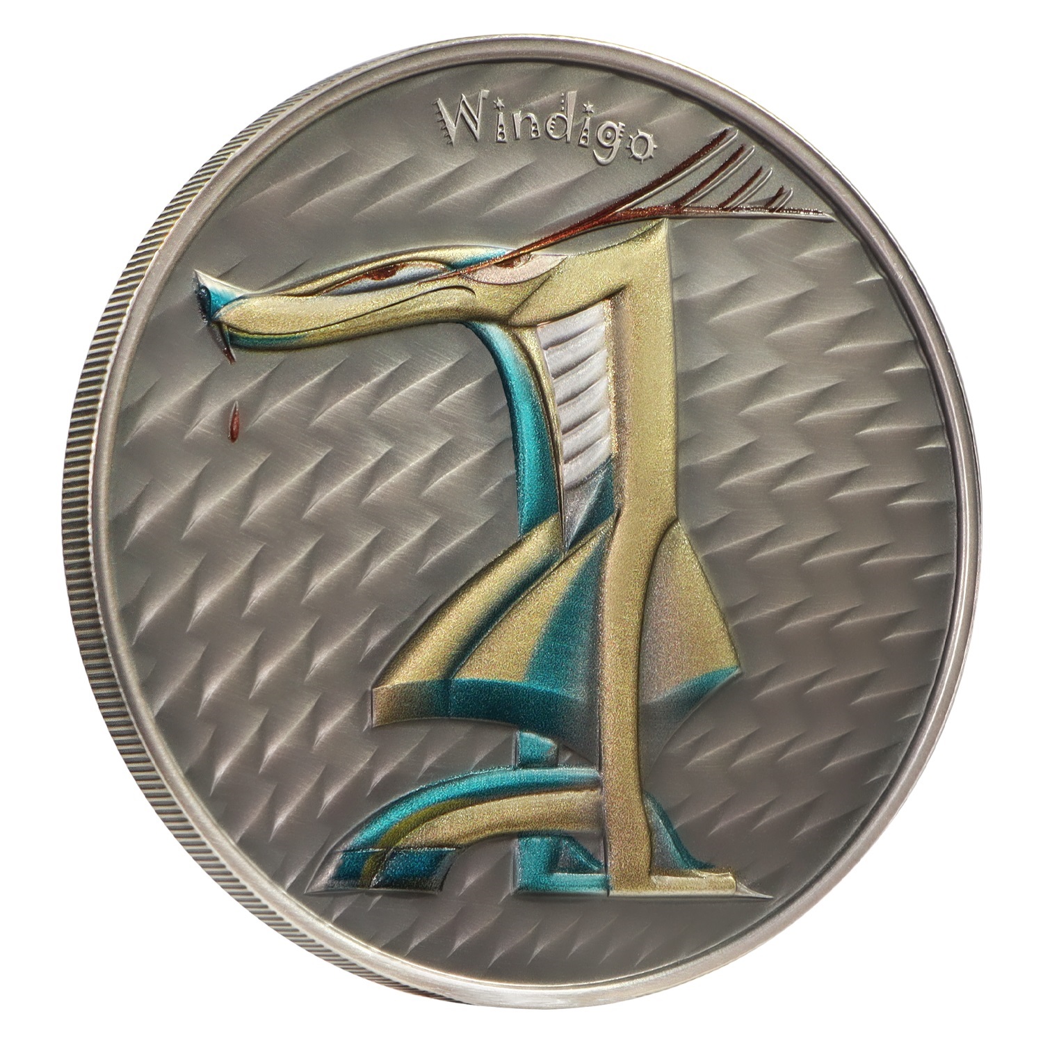 (W160.2.D.2023.15221675) Niue 2 Dollars Windigo 2023 - Antique silver Reverse (zoom)
