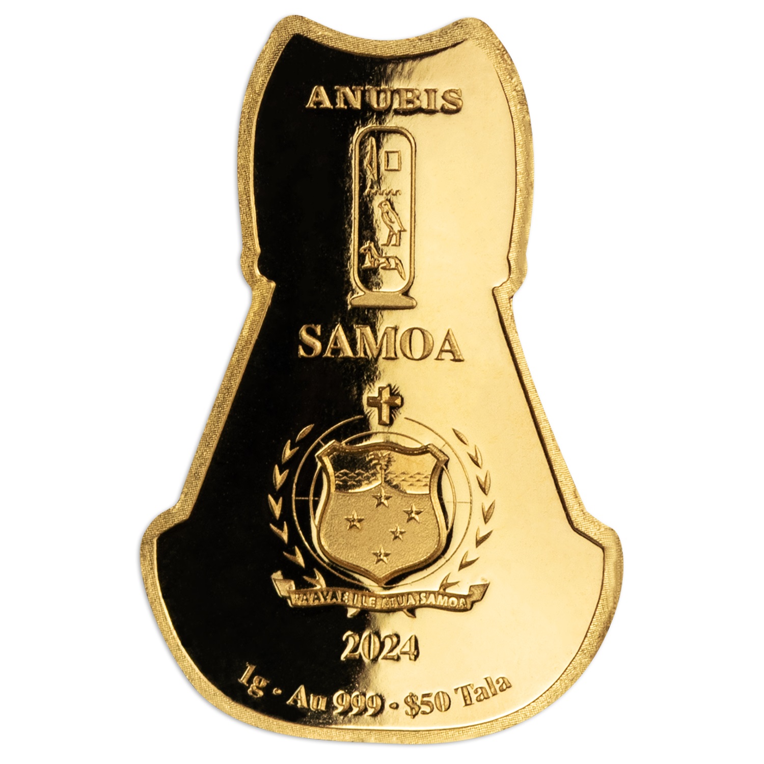 (W193.1.50.Tala.2024.1.g.Au.1559470117) 50 Tala Samoa 2024 1 gram Proof gold - Anubis Obverse (zoom)