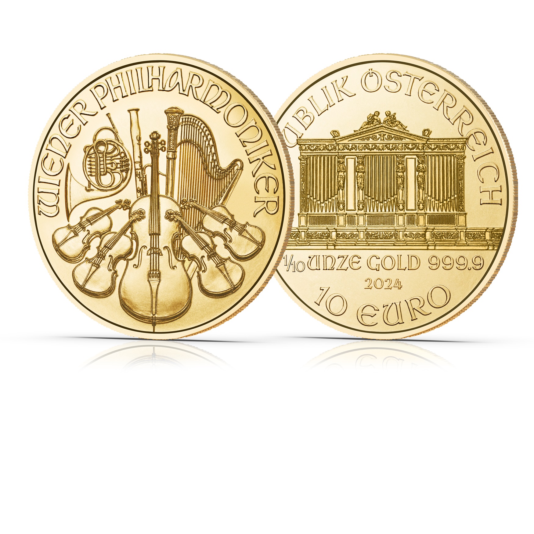 (EUR01.10.E.2024.191) 10 € Austria 2024 tenth of an ounce gold - Vienna Philharmonic Orchestra (zoom)