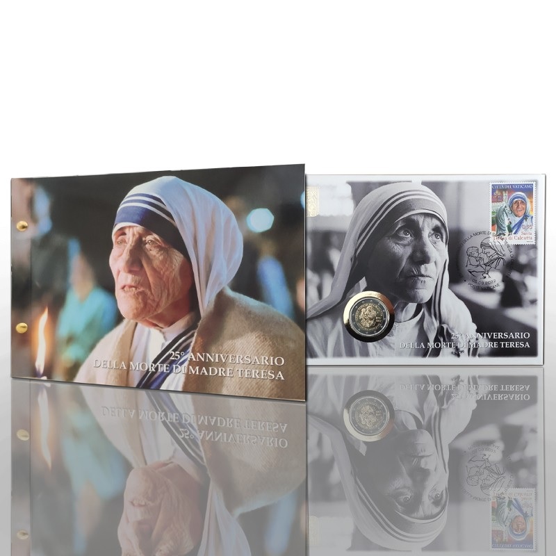 (EUR19.BU.2022.CN1647) 2 euro Vatican 2022 BU & 95 Cent - Mother Teresa (zoom)