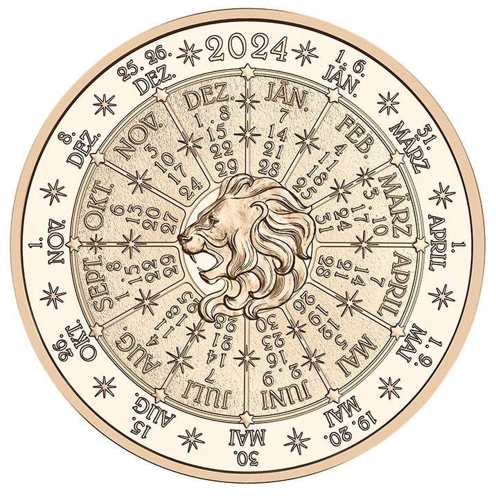 (MED01.Münze.Ö.2024.26899) Bronze medal - Calendar 2024 The Year of the Sun Reverse (zoom)