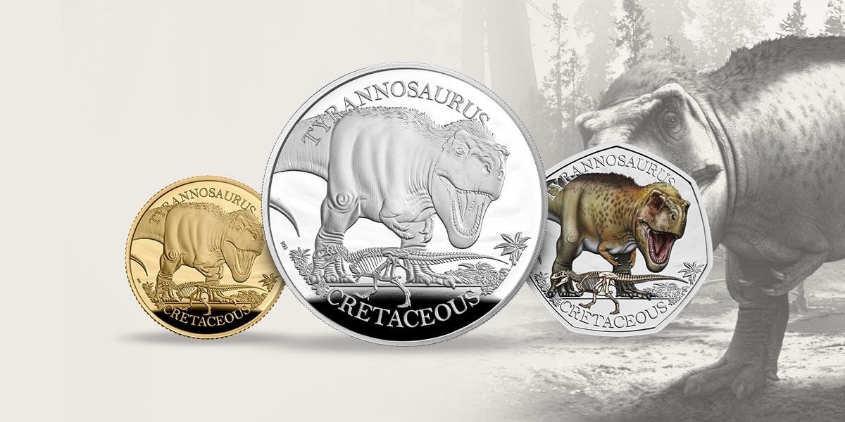 Royal Mint Tyrannosaurus 2024 (shop illustration) (zoom)