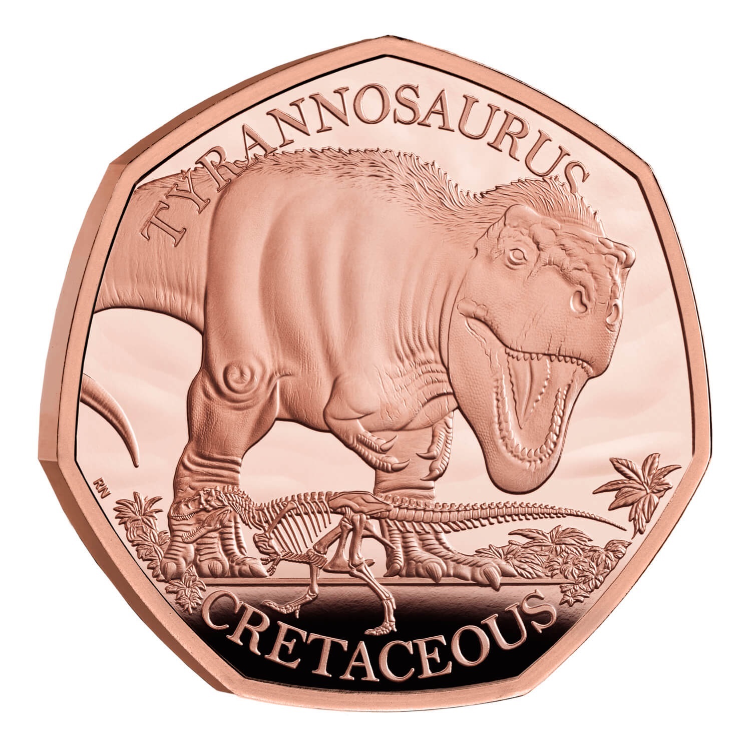 (W185.50.P.2024.UK24TRGP) United Kingdom 50 Pence Tyrannosaurus 2024 - Proof gold Reverse (zoom)