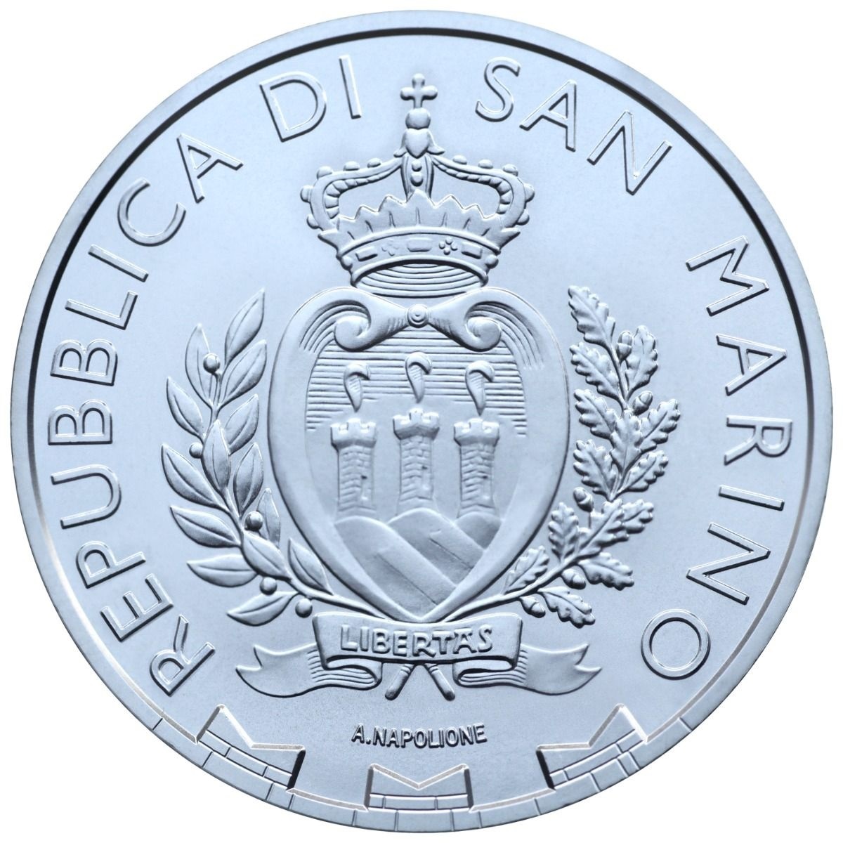 5 euro San Marino 2024 1 oz BU silver - Peregrine falcon Obverse (zoom)