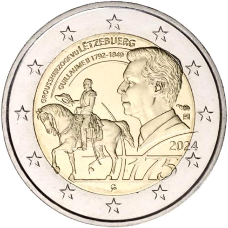 (EUR11.2.E.2024.1) 2 euro commemorative coin Luxembourg 2024 - Grand Duke William II (zoom)