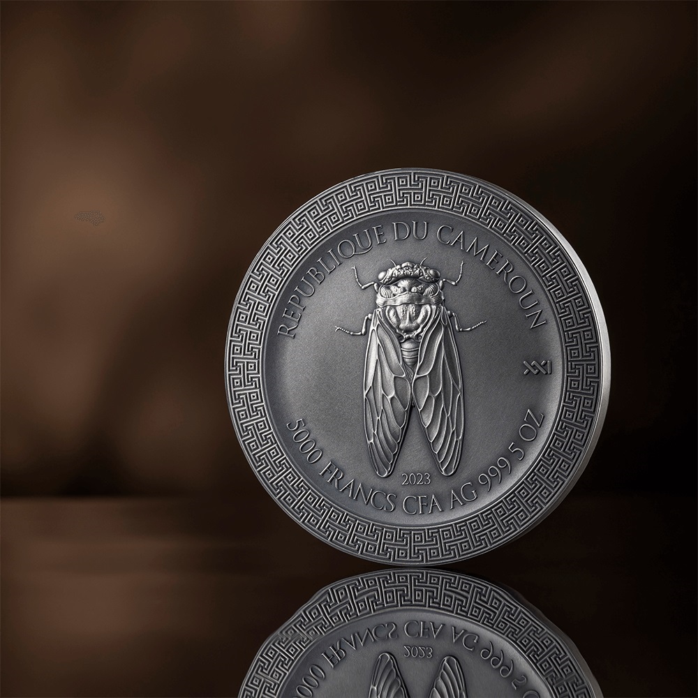 (W036.5000.CFA.2023.5.oz.2) 5000 Francs CFA Cameroon 2023 5 ounces Antique silver - The Oreads Obverse (zoom)