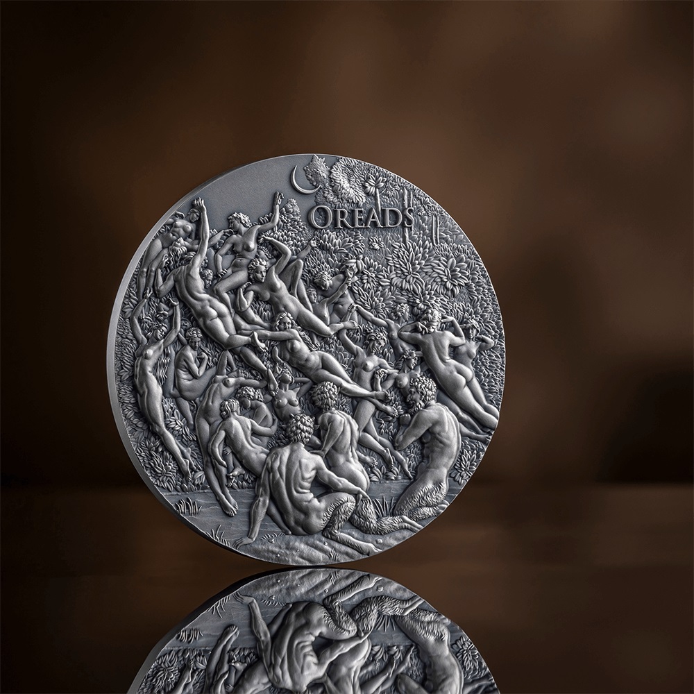 (W036.5000.CFA.2023.5.oz.2) 5000 Francs CFA Cameroon 2023 5 ounces Antique silver - The Oreads Reverse (zoom)