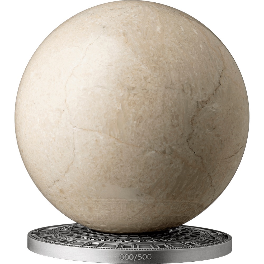 (W036.5000.CFA.2024.5.oz.Ag.1) 5000 Francs CFA Cameroon 2024 5 oz Antique Ag - The Eye of Pantheon (marble sphere) (zoom)
