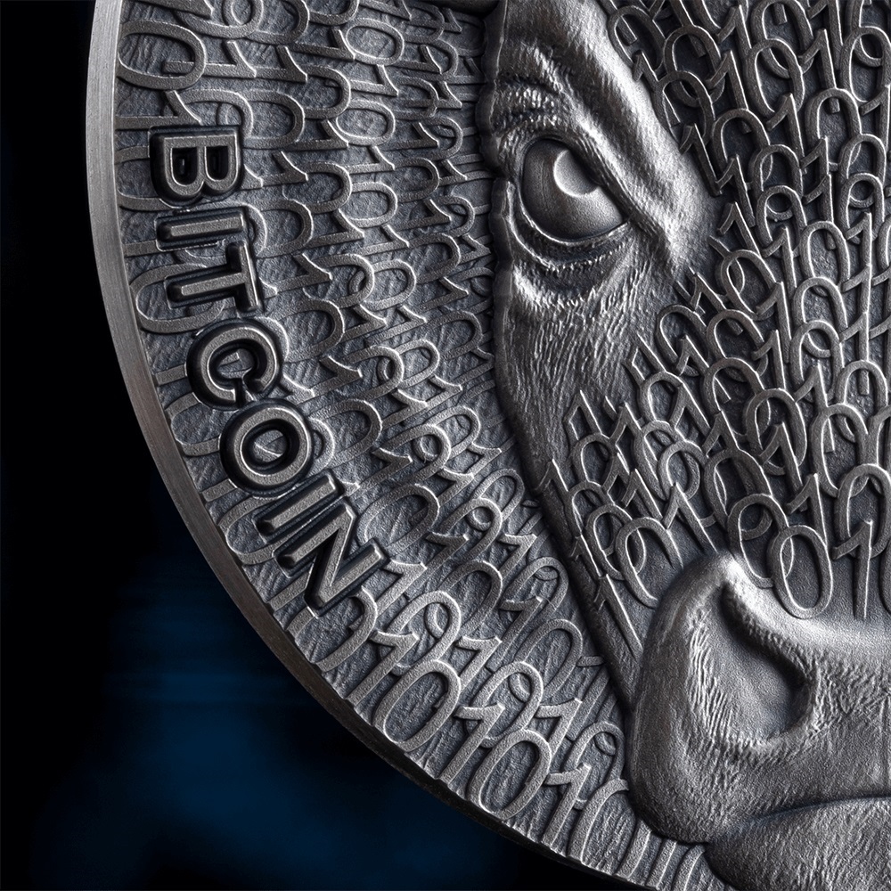(W071.1.1000.S.2024.1) United Crypto States 1000 Satoshi Binary Bull 2024 - Antique silver (blog) (zoom)