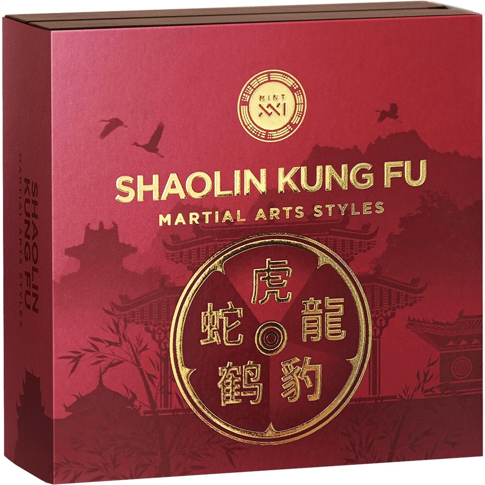 (W160.10.D.2024.5.oz.Ag.4) 10 Dollars Niue 2024 5 ounces Antique silver - Shaolin Kung Fu (box) (zoom)