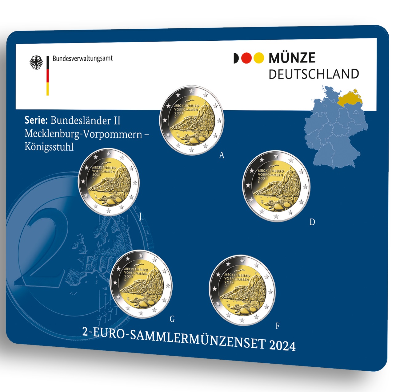 (EUR03.BU.set.2024.2.n) Coin set 2 € Germany 2024 BU - Mecklenburg-Vorpommern (zoom)