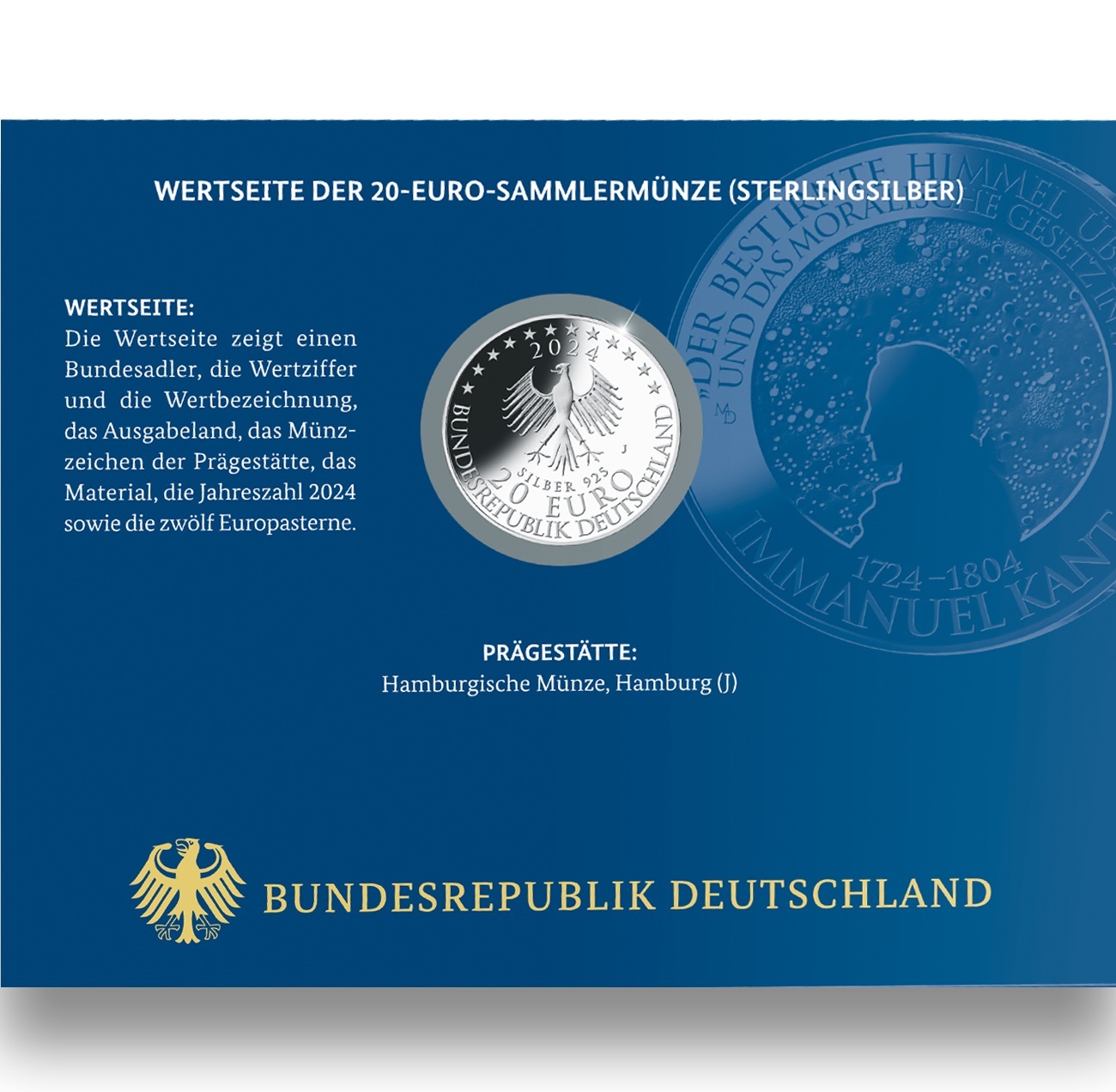 (EUR03.Proof.2024.910114SJ5) 20 € Germany 2024 J Proof Ag - Immanuel Kant (blister) (zoom)