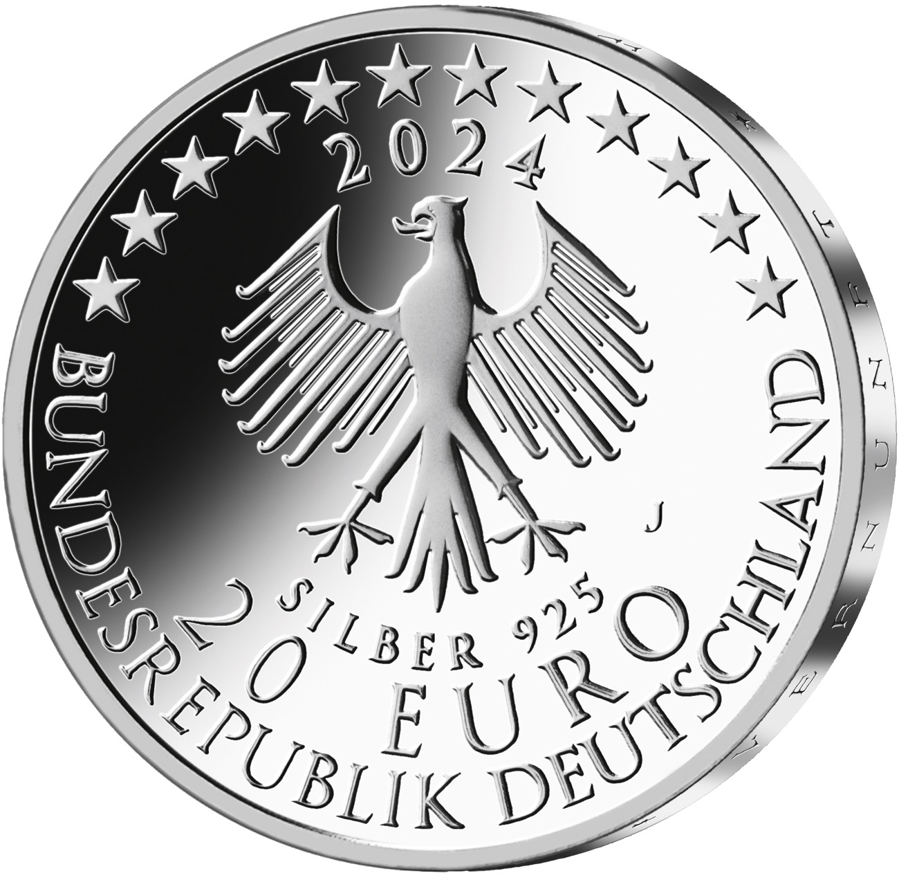 (EUR03.Proof.2024.910114SJ5) 20 euro Germany 2024 J Proof silver - Immanuel Kant Obverse (zoom)