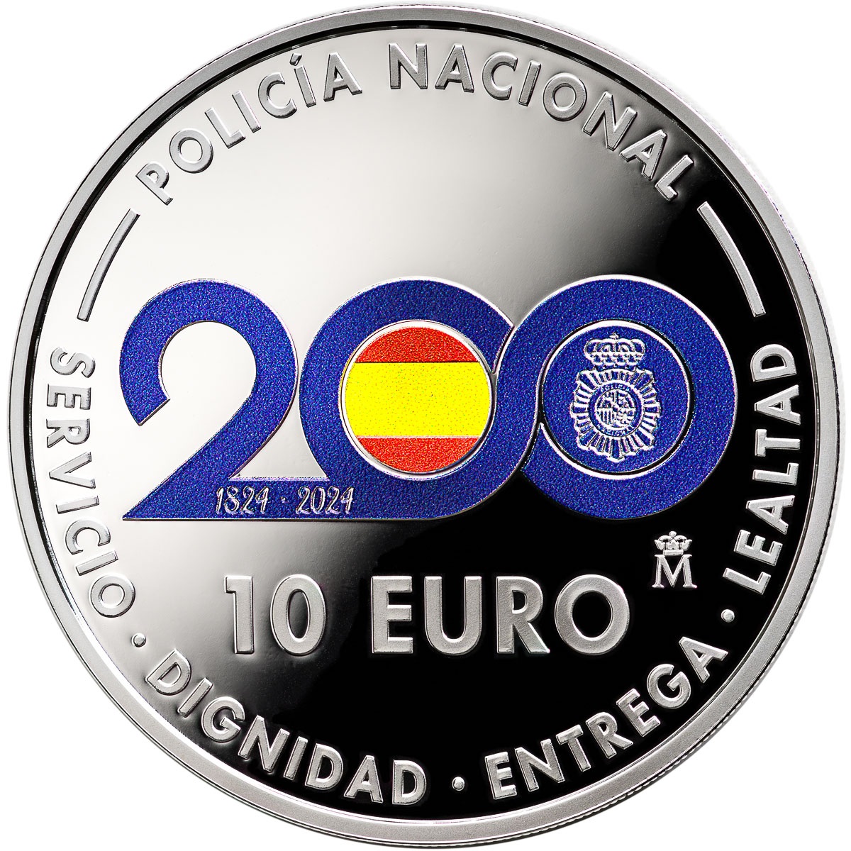 (EUR05.Proof.2024.92947001) 10 euro Spain 2024 Proof silver - Spanish national police Reverse (zoom)
