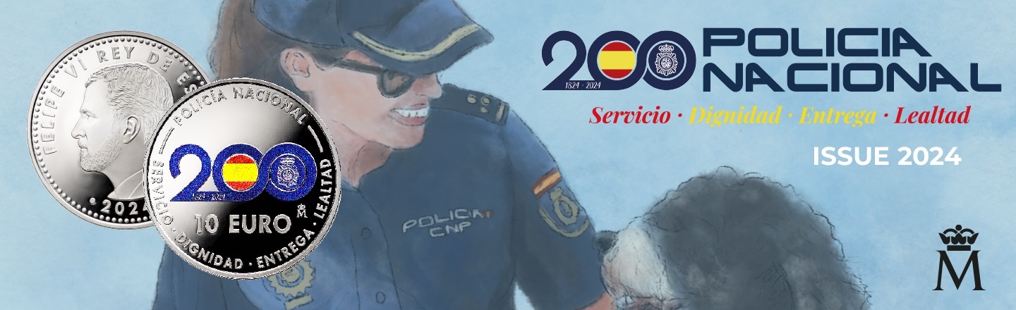 (EUR05.Proof.2024.92947001) 10 euro Spain 2024 Proof silver - Spanish national police (blog illustration) (zoom)