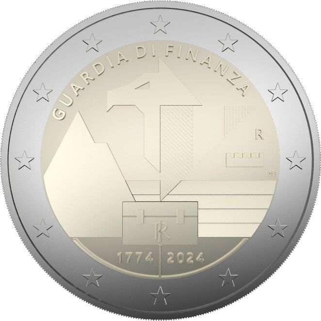 (EUR10.BU.2024.48-2ms10-24f002) 2 euro coin Italy 2024 BU - Guardia di Finanza (Guard of Finance) (zoom)