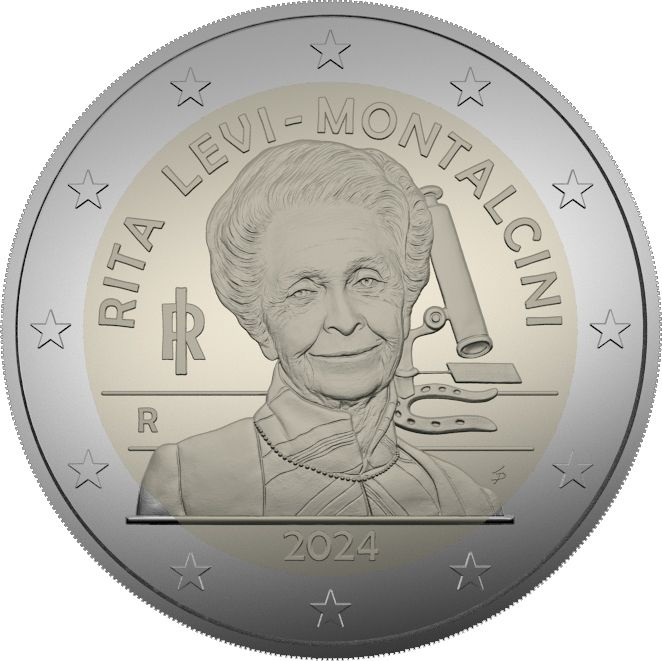 (EUR10.BU.2024.48-2ms10-24f004) 2 euro coin Italy 2024 BU - Rita Levi-Montalcini (zoom)