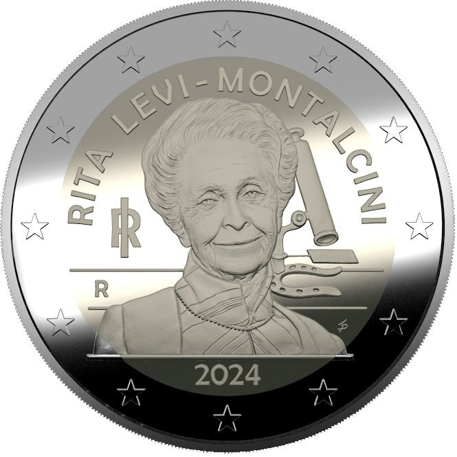 (EUR10.Proof.2024.48-2ms10-24p002) 2 euro coin Italy 2024 Proof - Rita Levi-Montalcini (zoom)