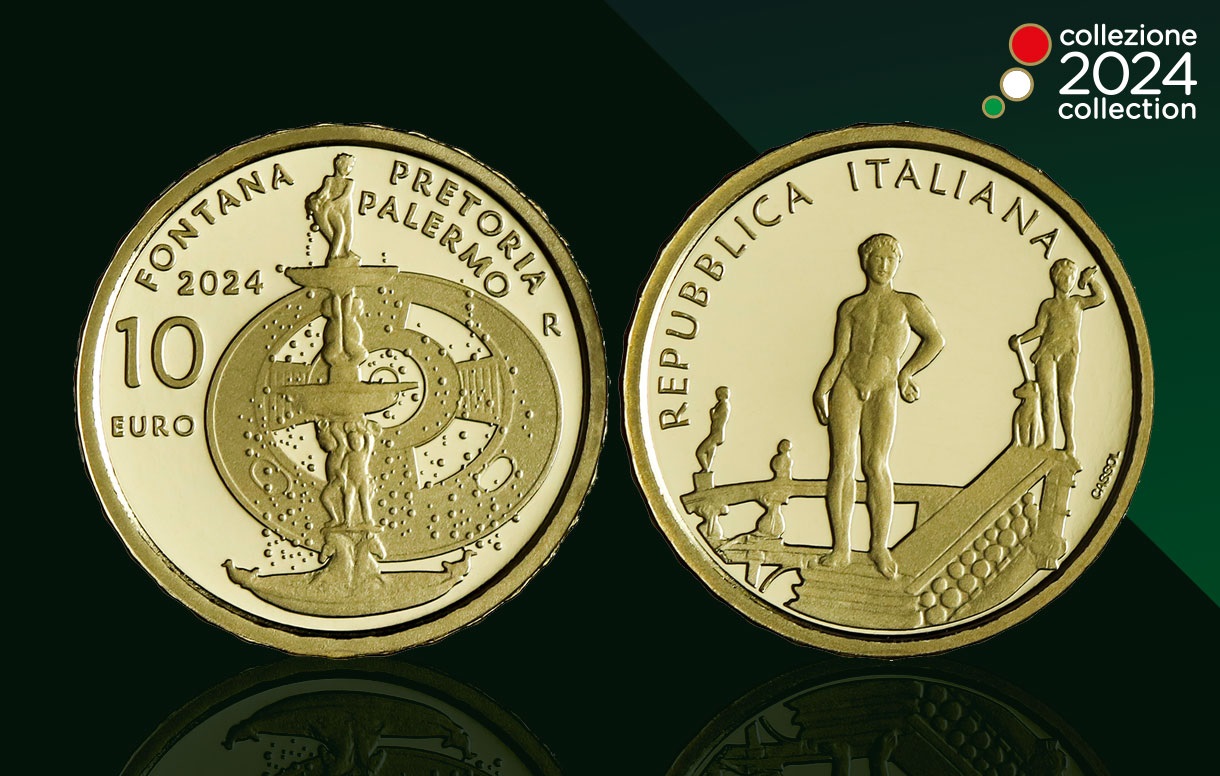 (EUR10.Proof.2024.48-2ms10-24p006) 10 € Italy 2024 Proof gold - Palermo Praetorian Fountain (blog) (zoom)