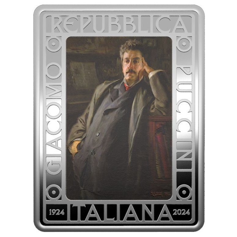 (EUR10.Proof.2024.48-2ms10-24p007) 5 euro Italy 2024 Proof silver - Giacomo Puccini Obverse (zoom)