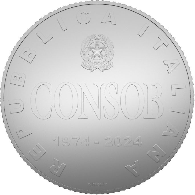(EUR10.Proof.2024.48-2ms10-24p011) 5 euro Italy 2024 Proof silver - CONSOB Obverse (zoom)