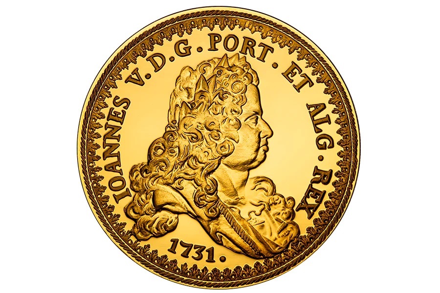 (EUR15.Proof.2024.1026450) 7 euro and a half Portugal 2024 Proof gold - 24 Escudos of King John V (Dom João V) R (zoom)