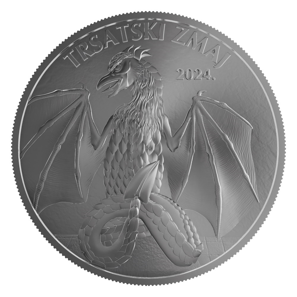 (EUR25.BU.2024.212037) 4 euro Croatia 2024 BU silver - Trsat Dragon Reverse (zoom)