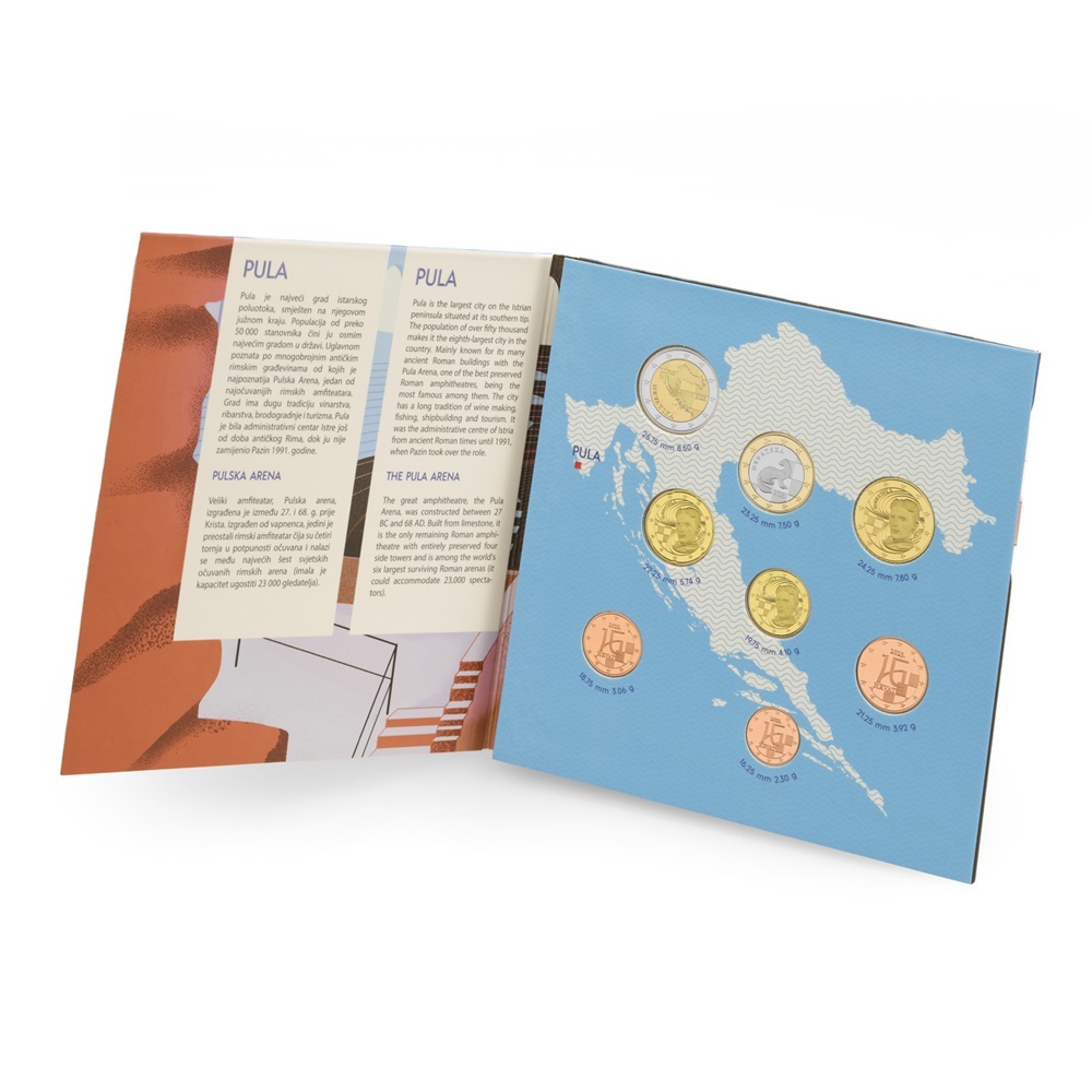(EUR25.BU.set.2024.51210) BU euro coin set Croatia 2024 (Pula) (inside) (zoom)