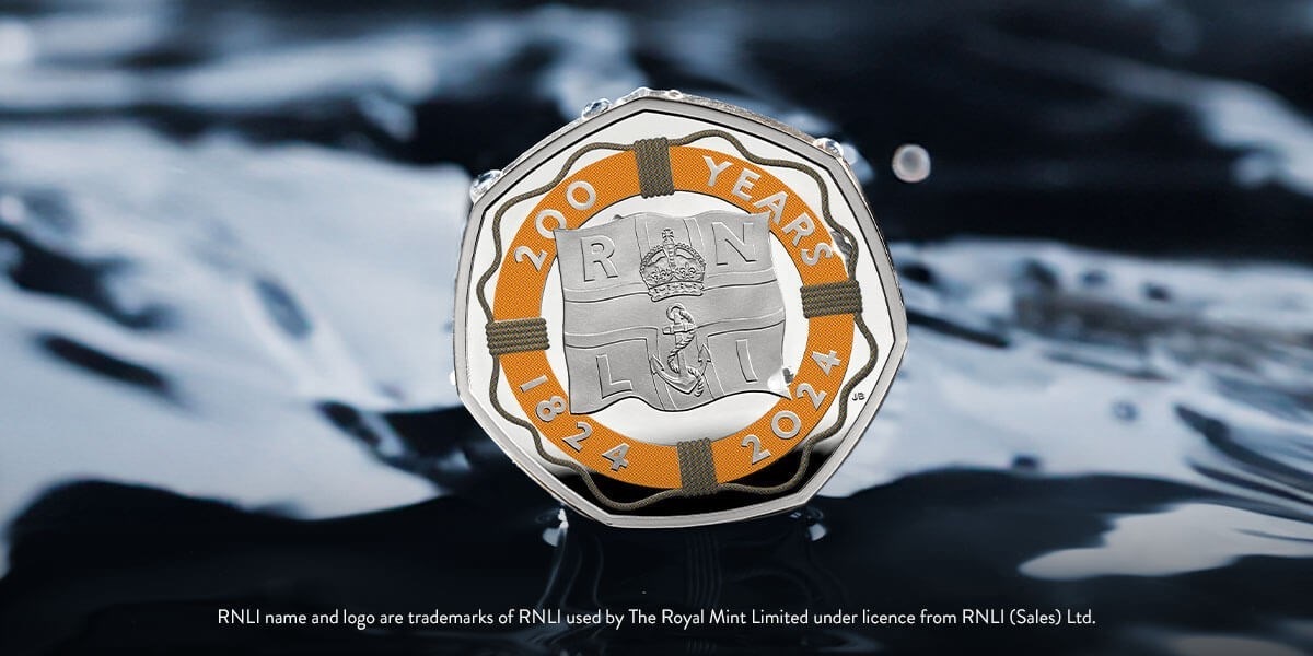 Royal Mint 200th anniversary of the RNLI (Royal National Lifeboat Institution) 2024 (shop illustration) (zoom)