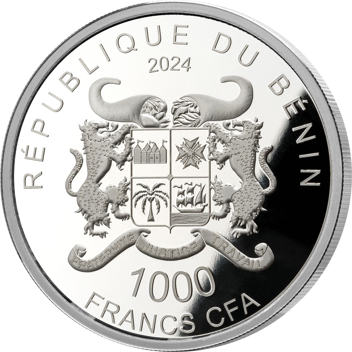 (W024.1.1000.CFA.2024.1.oz.Ag.1155593) 1000 Francs CFA Benin 2024 1 oz Proof silver - Anubis Obverse (zoom)