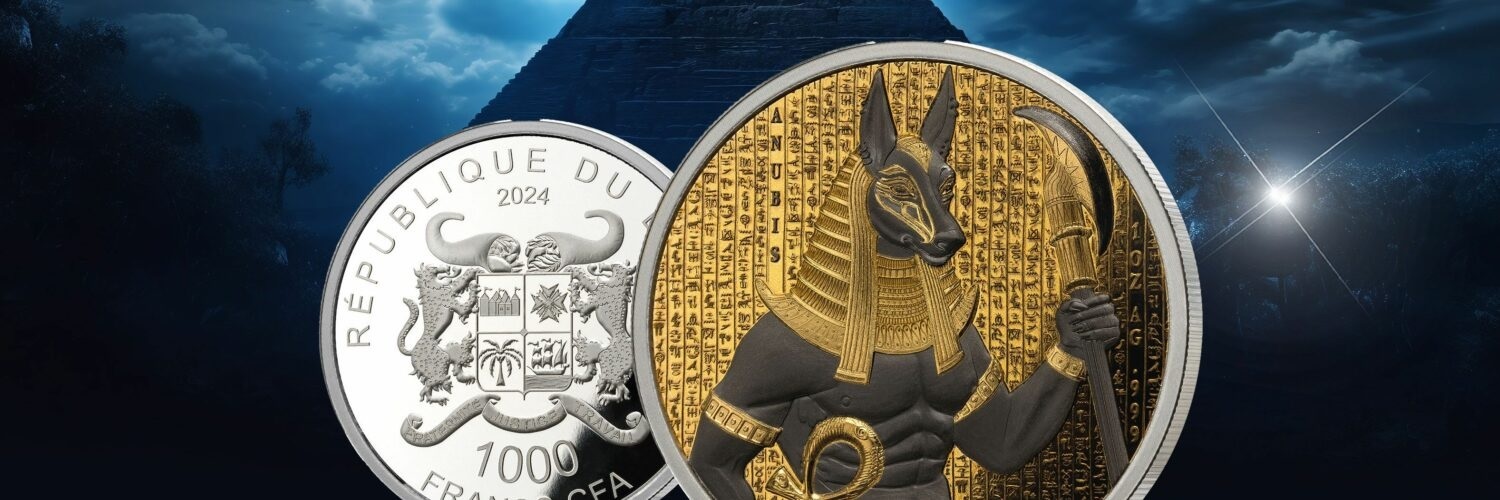 (W024.1.1000.CFA.2024.1.oz.Ag.1155593) 1000 Francs CFA Benin 2024 1 oz Proof silver - Anubis (blog illustration) (zoom)