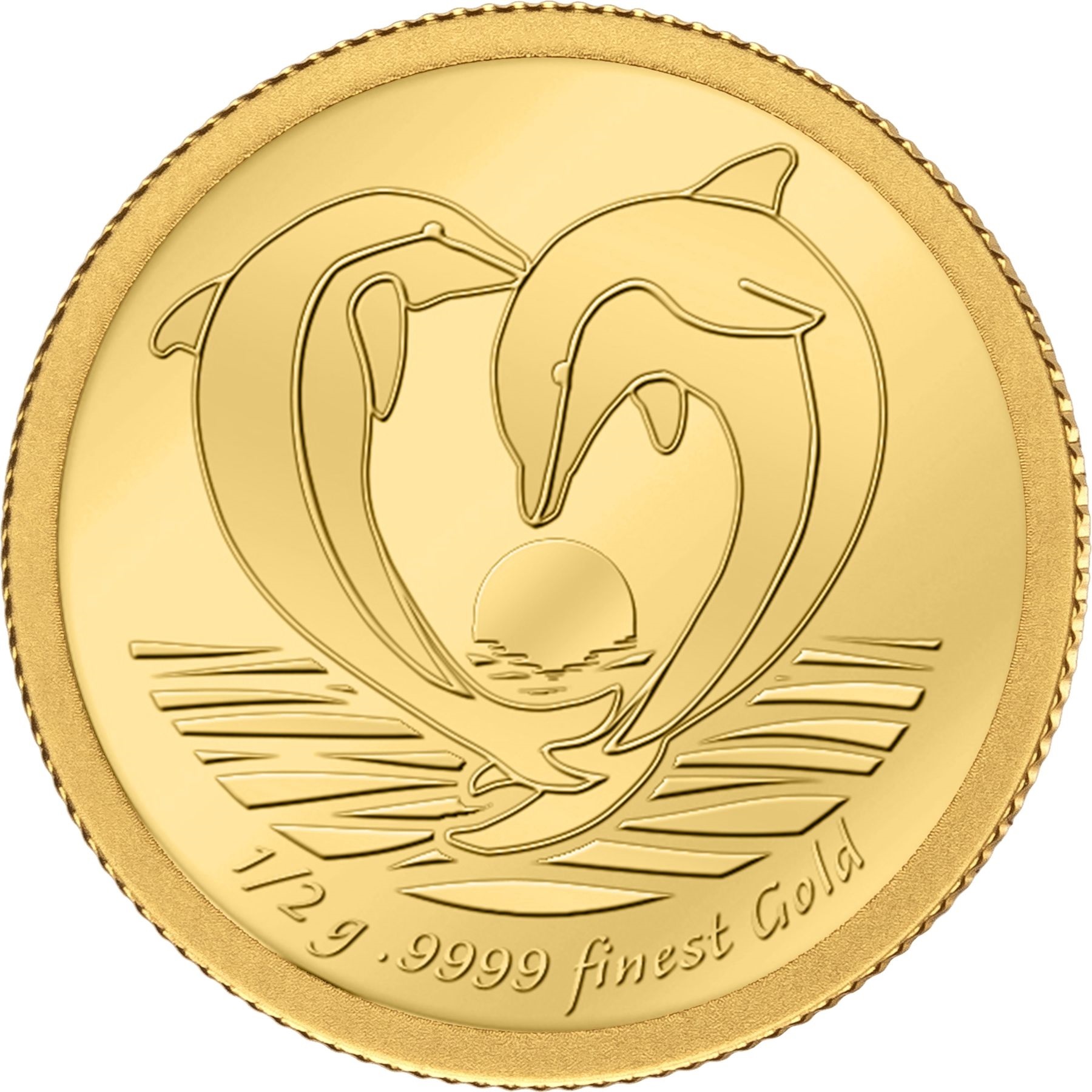 (W034.10.F.2024.0,5.g.Au.1162890) 10 Francs Burundi 2024 half gram Proof gold - Dolphins Reverse (zoom)