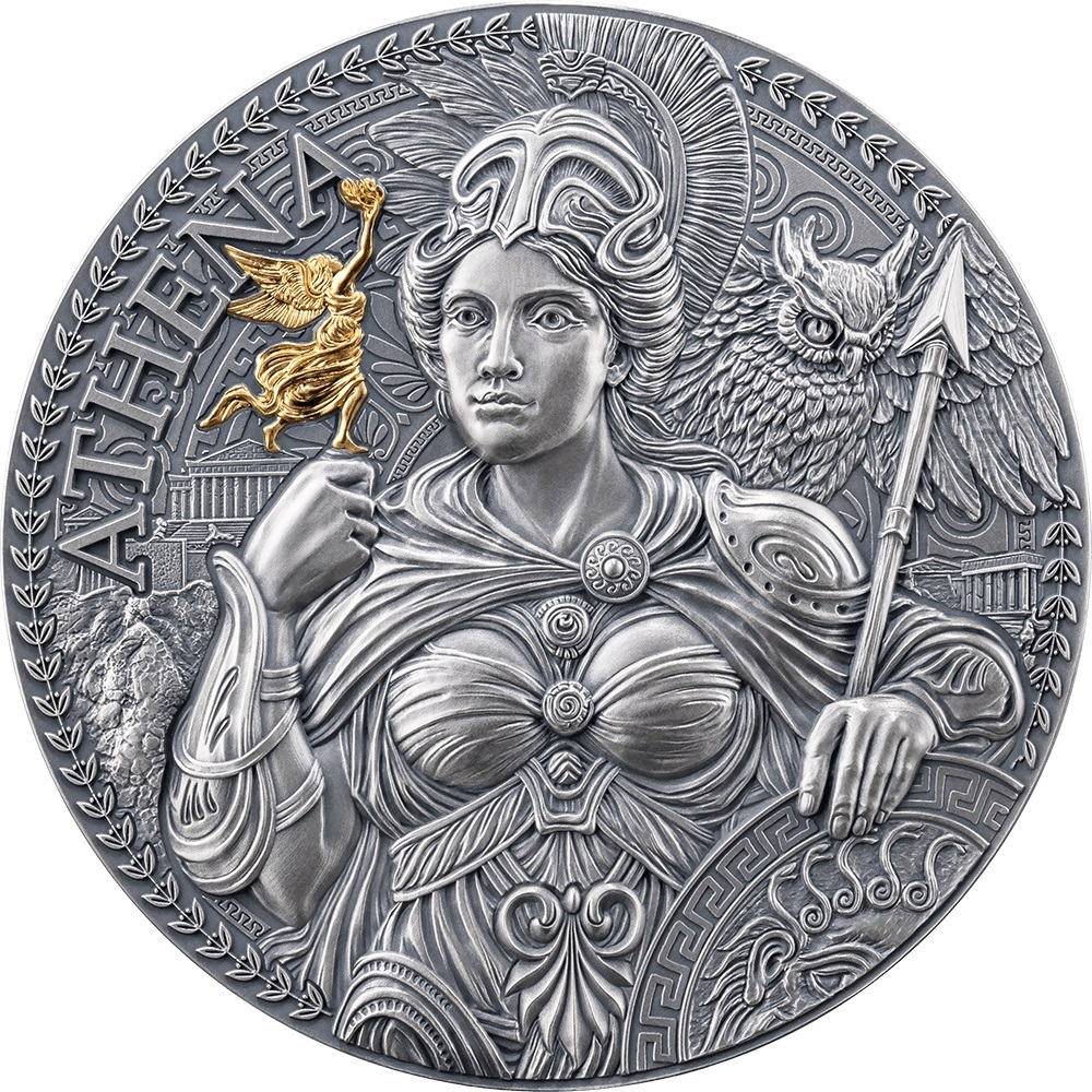 (W036.2000.CFA.2024.2.oz.Ag.19) 2000 Francs CFA Cameroon 2024 2 oz Antique silver - Athena Reverse (zoom)