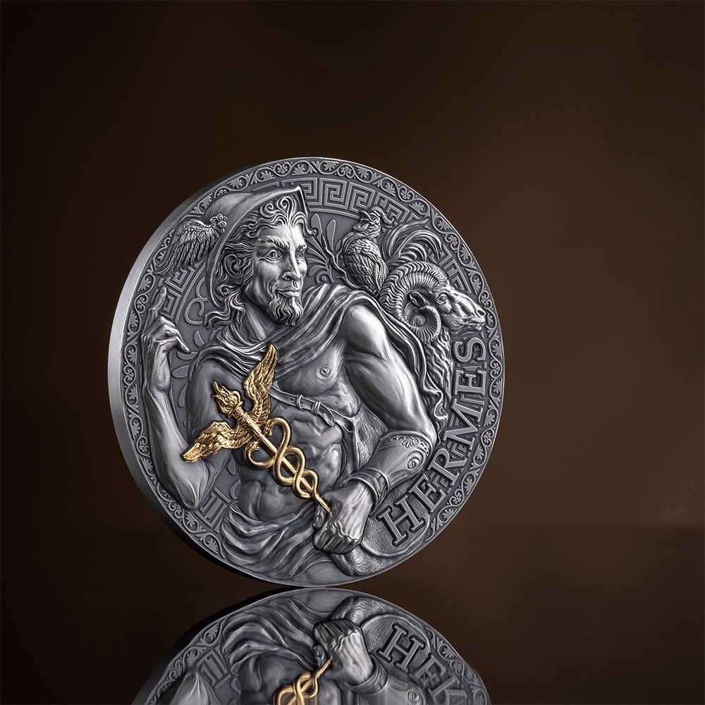 (W036.3000.CFA.2024.3.oz.Ag.1) 3000 Francs CFA Cameroon 2024 3 ounces Antique silver - Hermes (zoom)