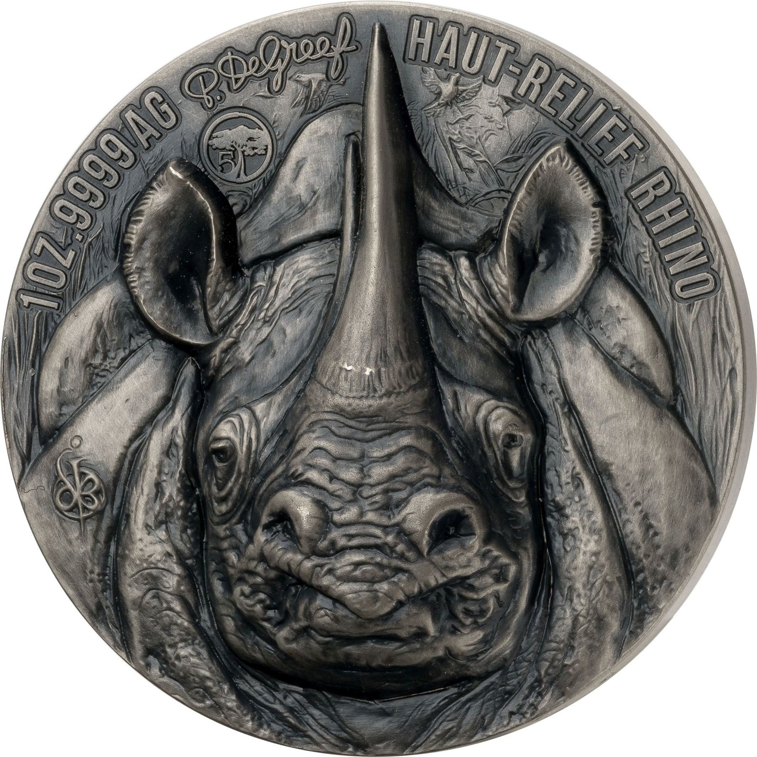 (W049.1.1000.CFA.2024.1.oz.Ag.1144507) 1000 Francs CFA Ivory Coast 2024 1 oz Antique silver - Rhino Reverse (zoom)
