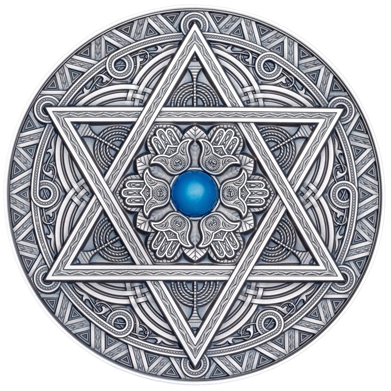 (W073.10.D.2024.3.oz.Ag.AM0063) 10 Dollars Fiji 2024 3 oz Antique silver - Jewish art Reverse (zoom)