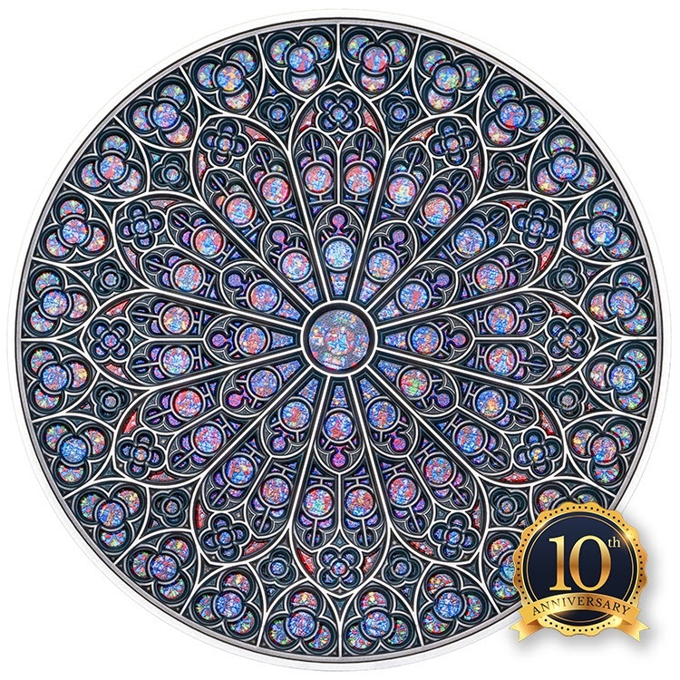 (W073.10.D.2024.5.oz.Ag.AM0059) 10 $ Fiji 2024 5 ounces Antique silver - Notre-Dame de Paris Cathedral (blog) (zoom)
