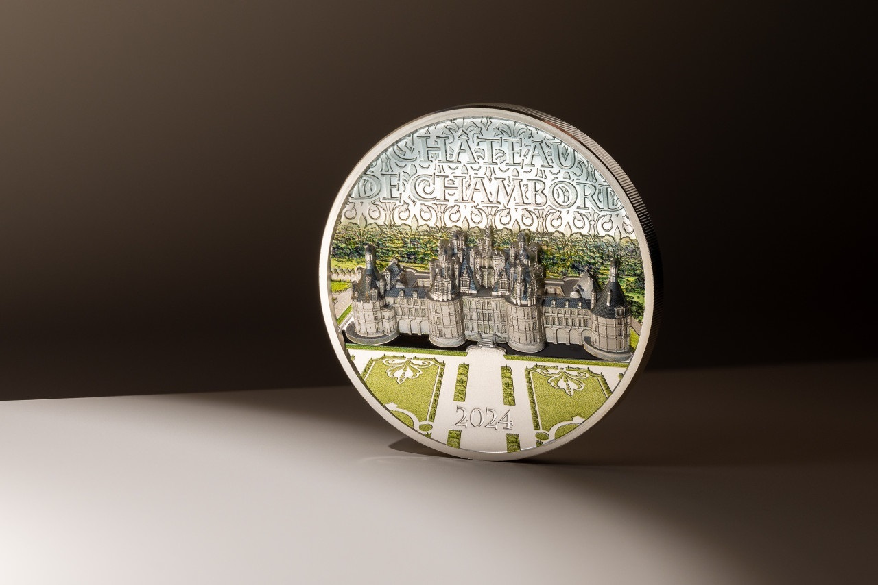 (W099.25.D.2024.30591) Cook Islands 25 Dollars Chambord castle 2024 - Proof Ag (blog) (zoom)