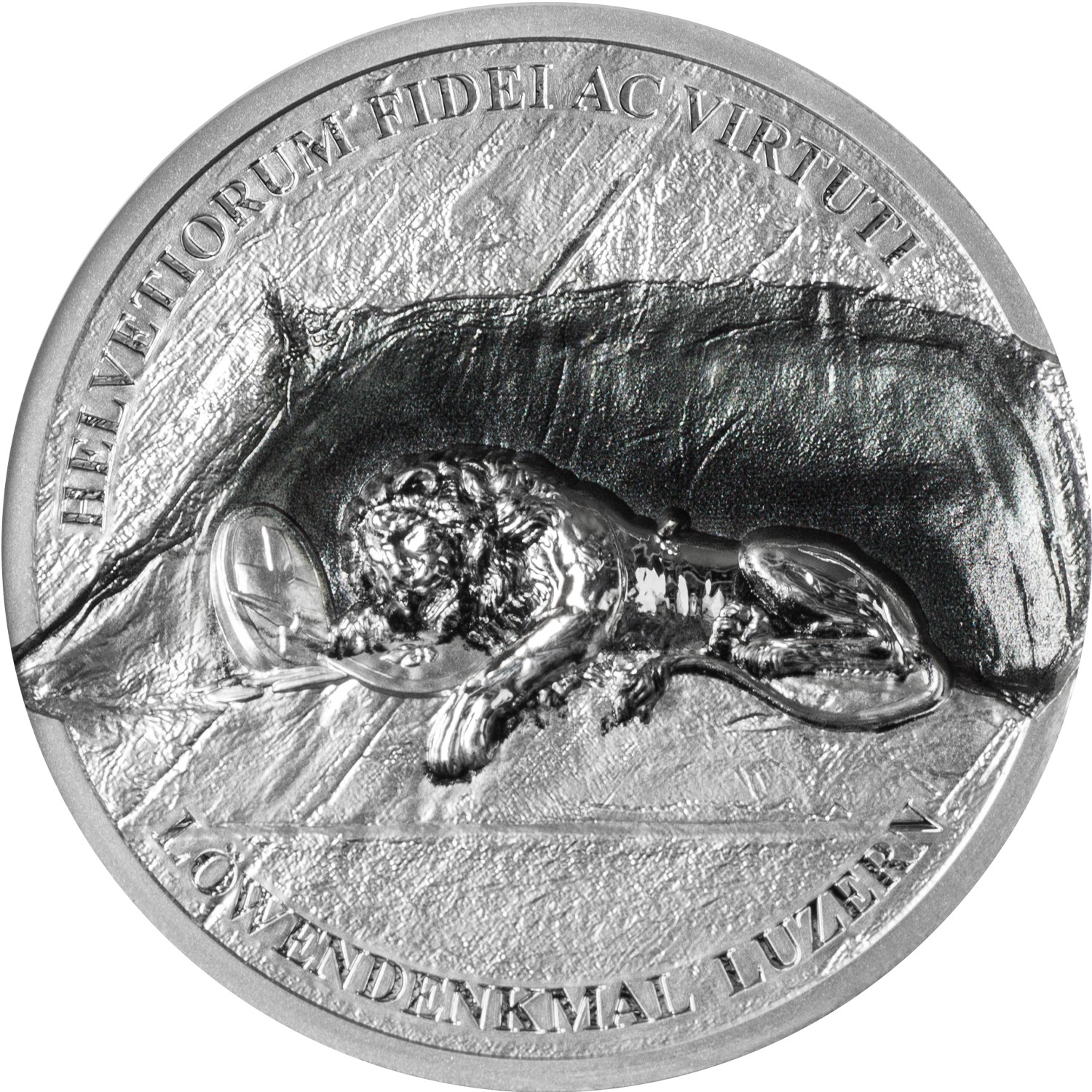 (W099.5.D.2024.1) Cook Islands 5 Dollars The Lion of Lucerne 2024 - Proof silver Reverse (zoom)