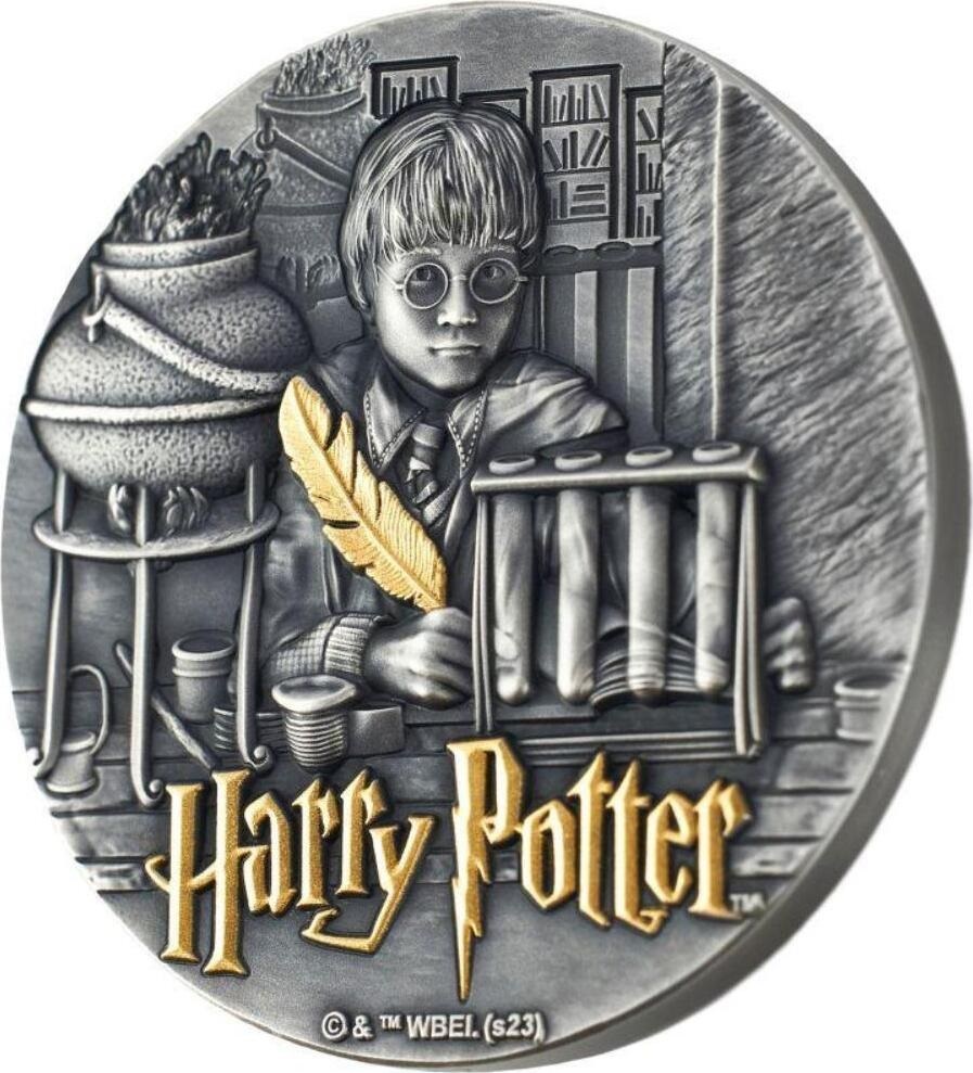 (W160.15.D.2023.200.g.Ag.1) 15 Dollars Niue 2023 200 grams Antique silver - Harry Potter Reverse (zoom)