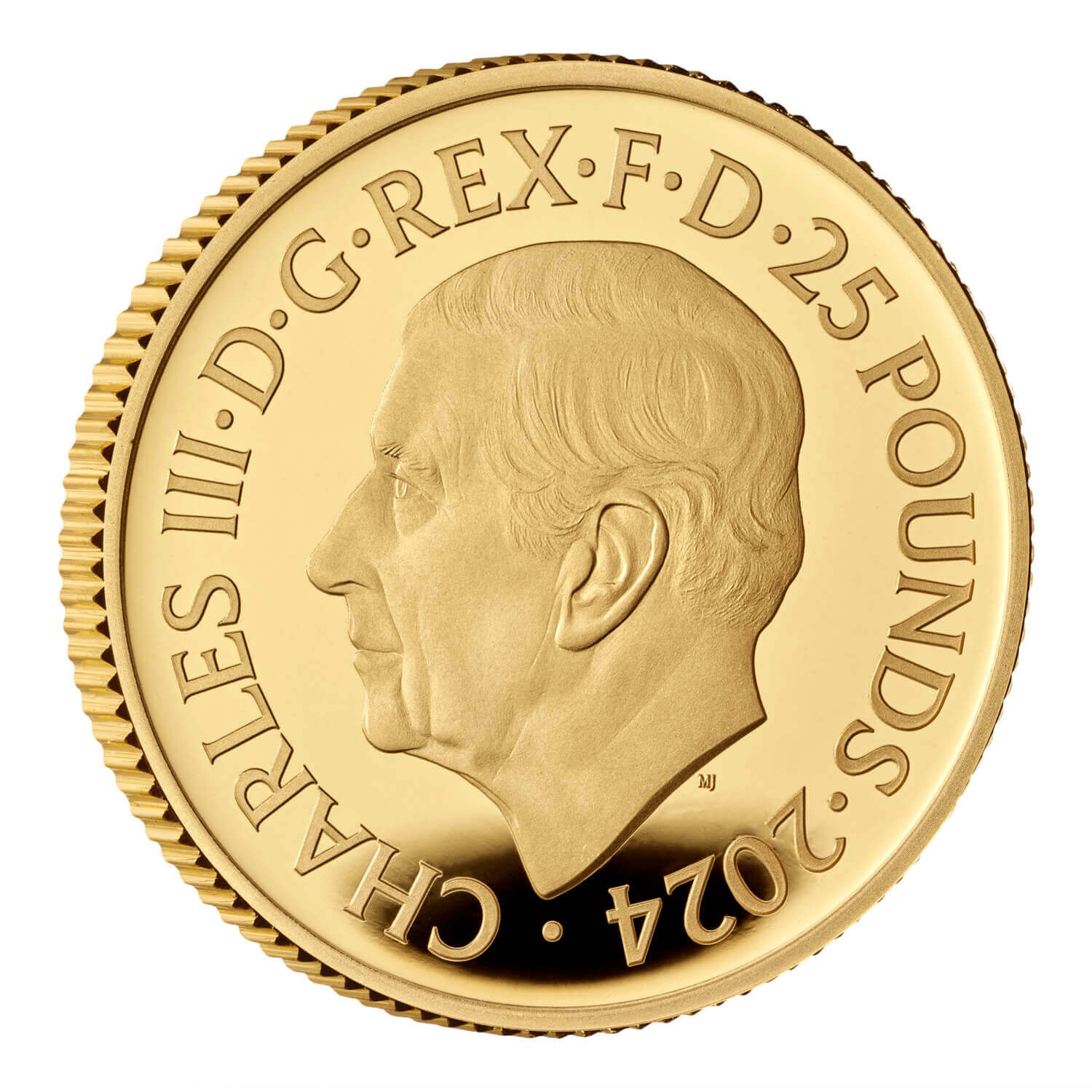 (W185.25.P.2024.UK24GMQG) 25 Pounds United Kingdom 2024 quarter oz Proof gold - George Michael Obverse (zoom)