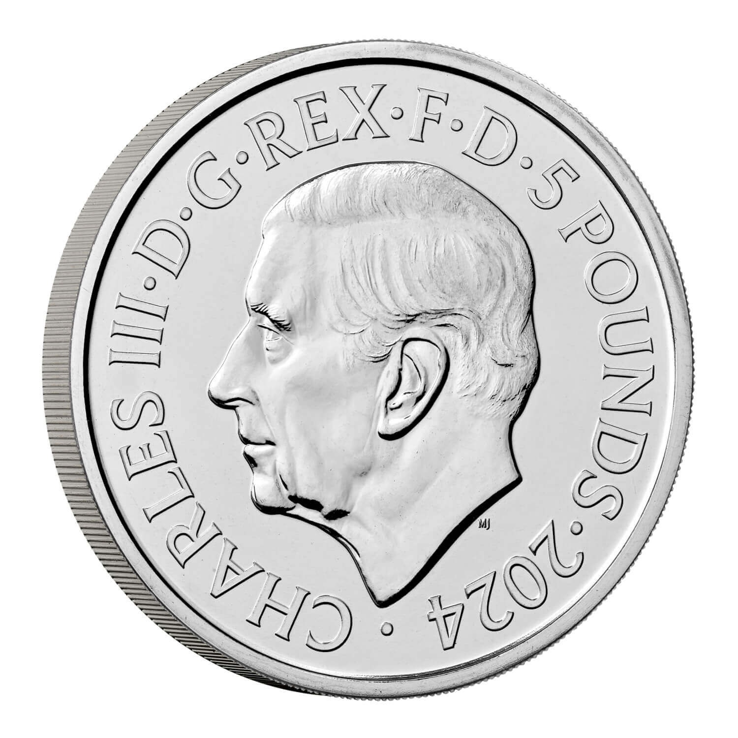 (W185.5.P.2024.UK24GMBC) United Kingdom 5 Pounds George Michael 2024 BU (coloured) Obverse (zoom)