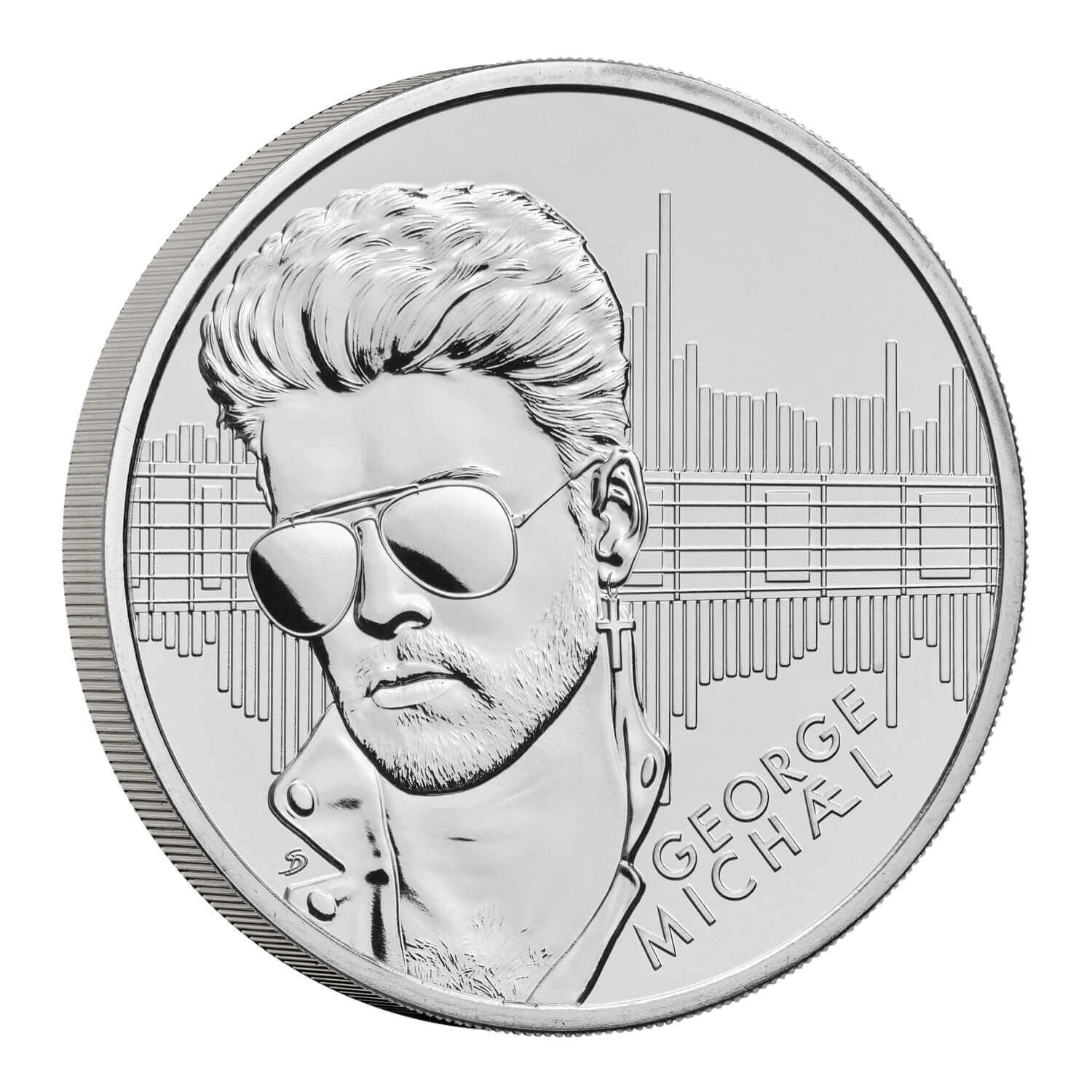 (W185.5.P.2024.UK24GMBU) United Kingdom 5 Pounds George Michael 2024 BU Reverse (zoom)
