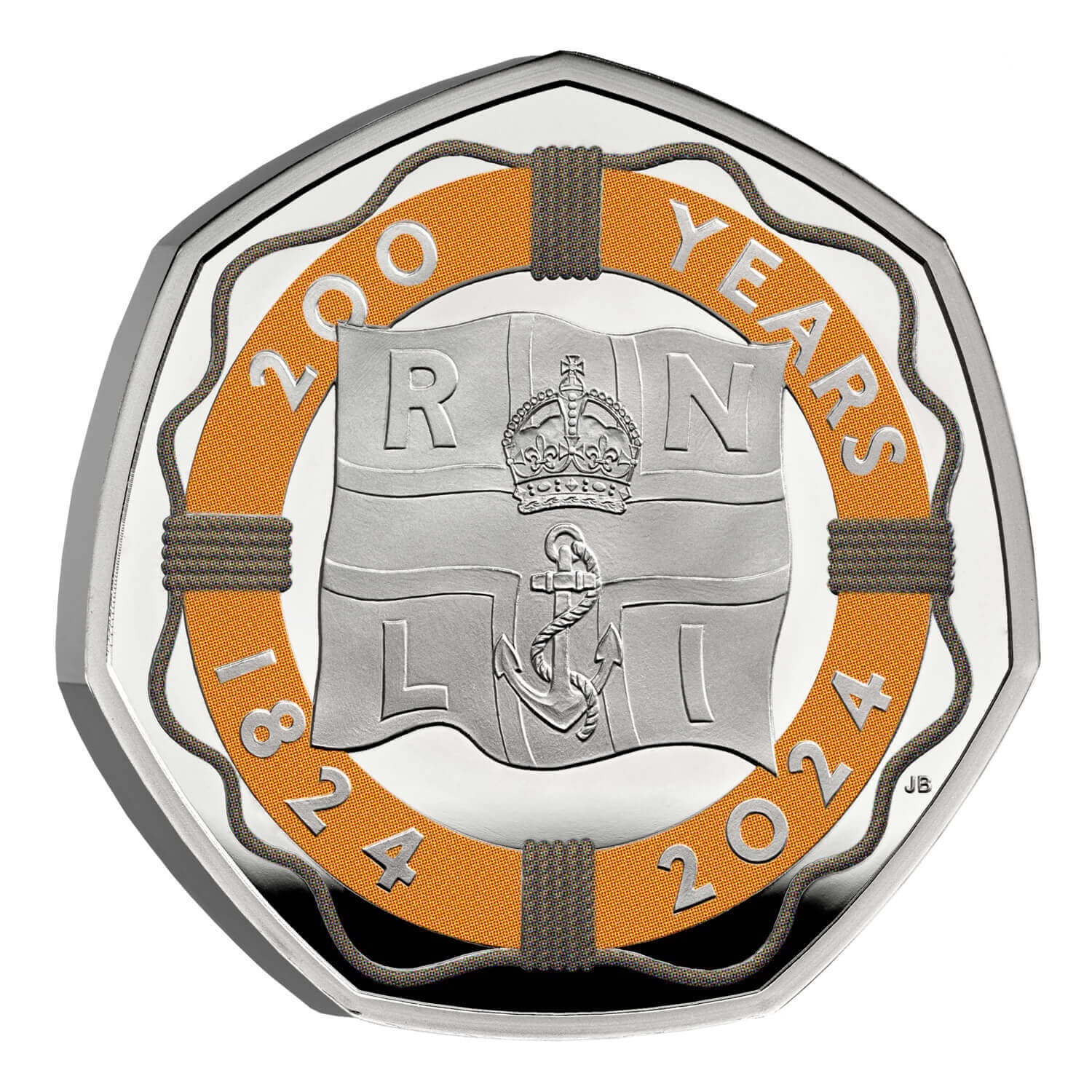 (W185.50.P.2024.UK24RNSPC) United Kingdom 50 Pence RNLI 2024 - Proof silver (coloured) Reverse (zoom)