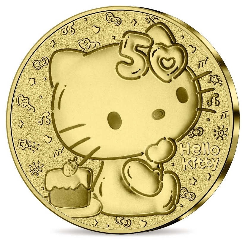 (EUR07.Proof.2024.10041376580000) 50 euro France 2024 Proof gold - Hello Kitty Obverse (zoom)