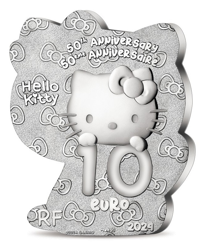 (EUR07.Proof.2024.10041376600000) 10 euro France 2024 Proof silver - Hello Kitty Reverse (zoom)