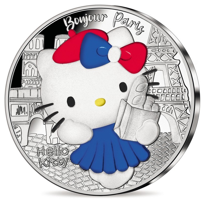 (EUR07.Proof.2024.10041376610000) 10 euro France 2024 Proof silver - Hello Kitty (in France) Obverse (zoom)
