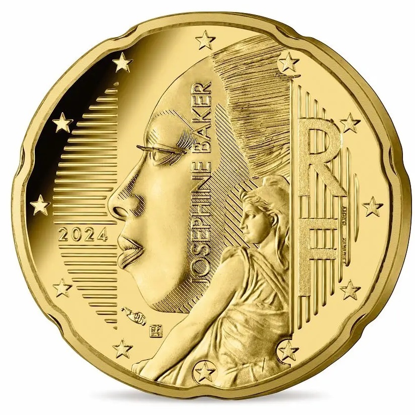 (EUR07.Proof.set.2023.2024.10041386480000) Proof six-coin set France 2023 and 2024 (New national side) (20 cent obverse) (zoom)
