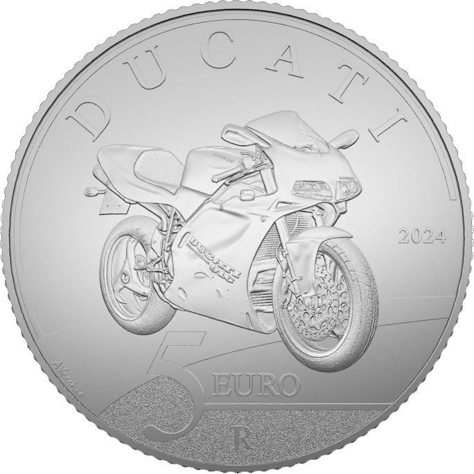 (EUR10.BU.2024.48-2ms10-24f020) 5 euro Italy 2024 BU silver - Ducati (916) Reverse (zoom)