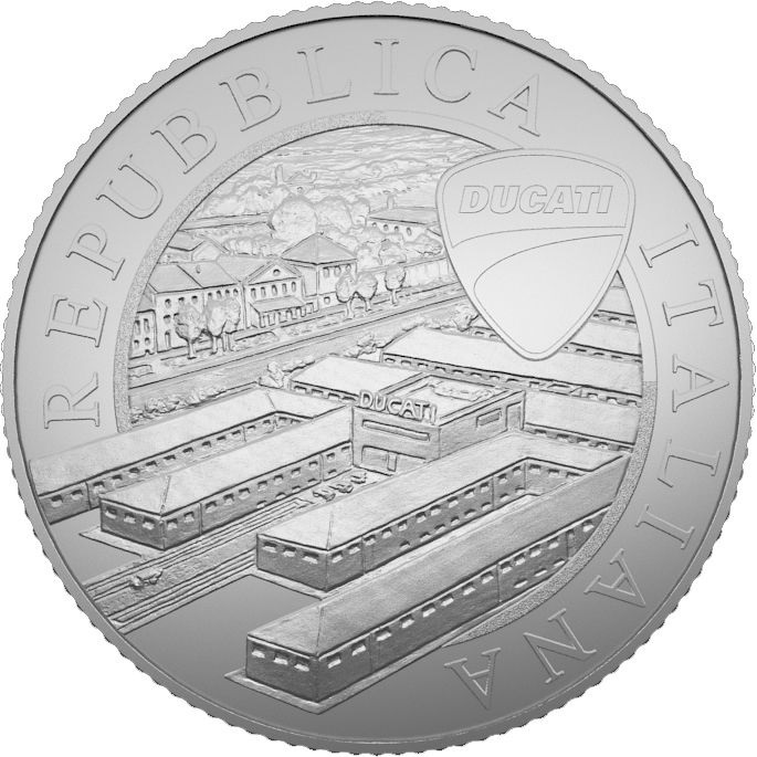 (EUR10.BU.set.2024.48-2ms10-24f021) Triptych 5 euro Italy 2024 BU silver - Ducati (916 coin obverse) (zoom)